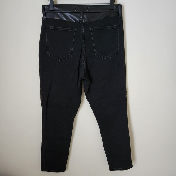 Abercrombie & Fitch | Curve Love Super Skinny Ankle High Rise Jeans Leather Trim - Picture 8 of 13